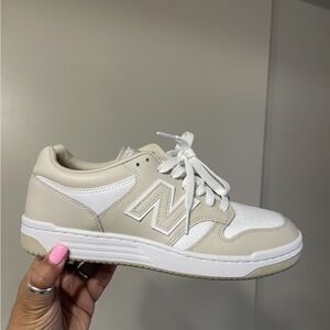 New Balance and White Low-Top Sneaker